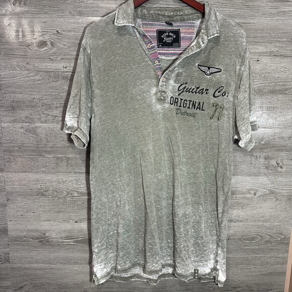 Hard Rock Guitar Company Detroit Light Weight Green Polo Size XL - Picture 1 of 11